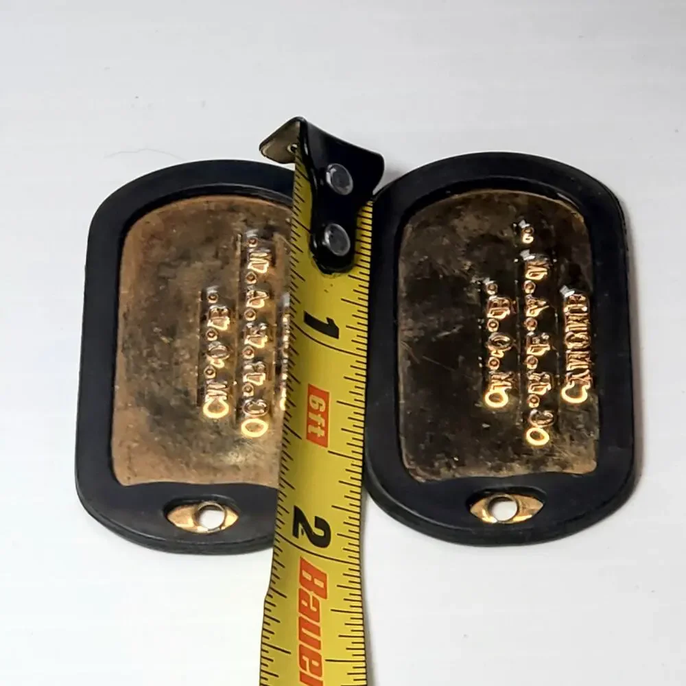 YMCME c.r.e.a.m m.o.b Embossed Brass Dog Tags
